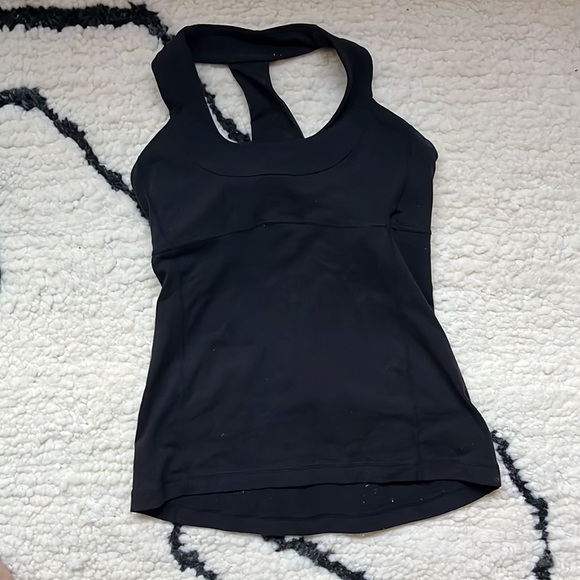 Lululemon Black Halter Top Built in Bra - Picture 2 of 4